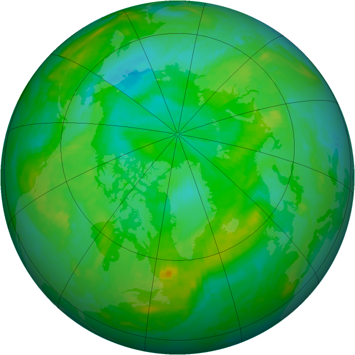 Arctic ozone map for 29 July 2001
